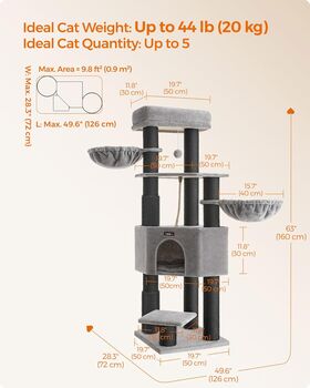 Heavy Duty Cat Tower With Scratching Posts And Caves, 10 of 11