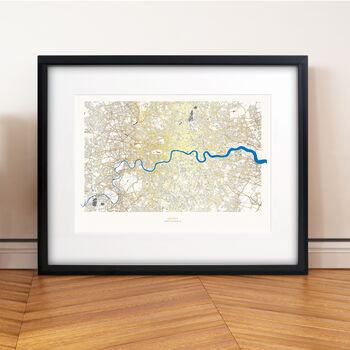 Metallic Gold London Street Map Print, 4 of 4