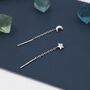 Sterling Silver Moon And Star Threader Earrings, thumbnail 1 of 12