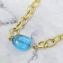 Blue Topaz December Birthstone Statement Charm Necklace, thumbnail 1 of 7