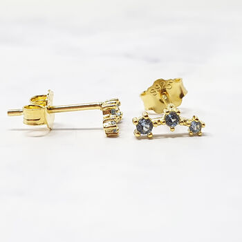 Blue Topaz December Birthstone Climber Stud Earrings, 4 of 6