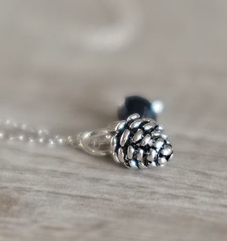 Tiny Pine Cone Charm Necklace, 2 of 12