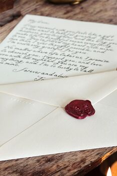Personalised Luxury Short Handwritten Wedding Letter With Red Wax Seal, 2 of 3