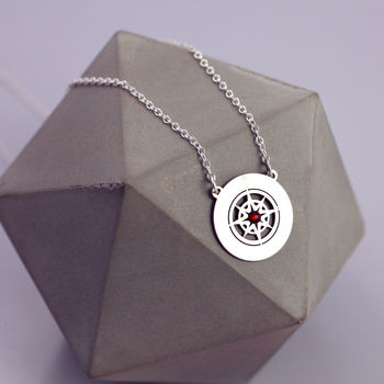 Design Your Own Birthstone Sterling Silver Compass, 3 of 7
