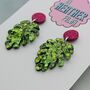 For Plant Lovers Glitter Cheese Leaf Resin Earrings, thumbnail 4 of 8