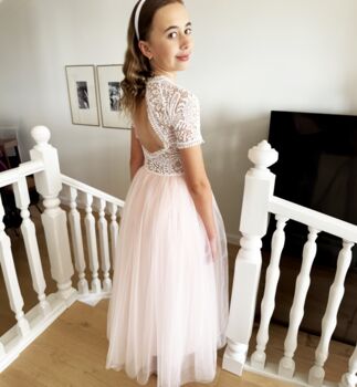 Bonnie In Baby Pink Party Dress Or Flower Girl Dress, 7 of 10