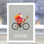 Funny Bike Lovers Christmas Card, Santa On A Bike, thumbnail 5 of 8