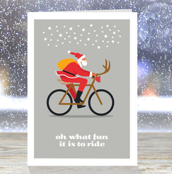 Funny Bike Lovers Christmas Card, Santa On A Bike, 5 of 8