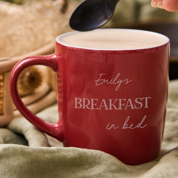 Personalised Breakfast In Bed Stoneware Mug, 2 of 8