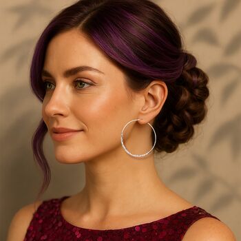 Battered Rose Gold Plated Silver Large Hoop Earrings, 4 of 5