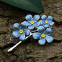 Forget Me Not Blue Flower Brooch, thumbnail 1 of 6