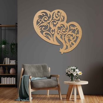 Modern Wooden Hearts Wall Art: Love Home Decor, 7 of 8