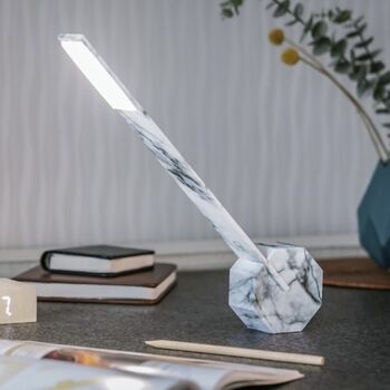 Octagon One Desk Lamp White Marble, 6 of 7