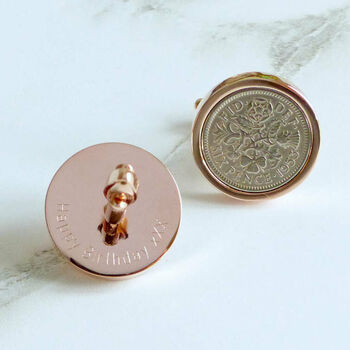 Personalised Sixpence Year Coin Cufflinks, 3 of 6