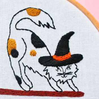 Halloween Cats Beginners Embroidery Kit, 3 of 6
