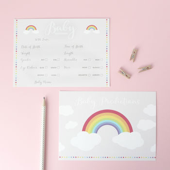 Rainbow Baby Shower Prediction Cards, 4 of 5