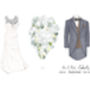 1st Anniversary Bride, Bouquet And Groom Print, thumbnail 4 of 7