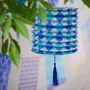 Three Souk Style Blue Hanging Paper Lanterns, thumbnail 1 of 5