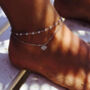 Double Silver Anklet, thumbnail 2 of 8