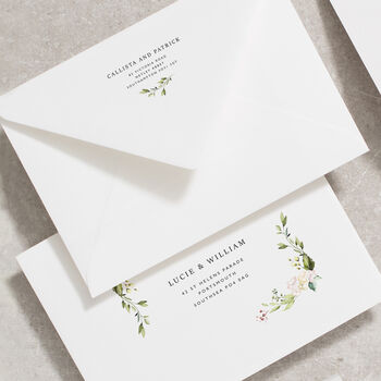 White Floral Concertina Wedding Invitations, 4 of 8