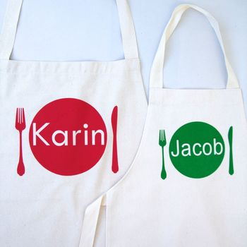 Personalised Adult And Child Apron Set, 4 of 8