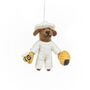 Handmade Felt Bumble The Bee Keeper Hanging Decoration, thumbnail 3 of 3