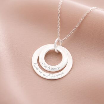 Sterling Silver Double Eternal Ring Pendant Necklace, 2 of 12