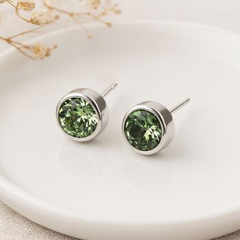 Sterling Silver August Birthstone Stud Earrings – 7mm, 5 of 5