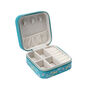 Square Bee Travel Jewellery Box Case Blue, thumbnail 5 of 7