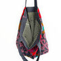 Embroidered Suzani Shoulder Bag In Dark Grey, thumbnail 4 of 12