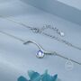 Sterling Silver Moonstone Wave Pendant Necklace, thumbnail 2 of 12