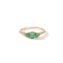 Yellow Gold Natural Emerald And Diamond Trilogy Ring, thumbnail 3 of 6
