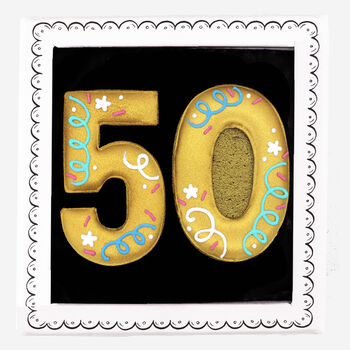 Hand Iced 50th Birthday Letterbox Biscuits, 2 of 4