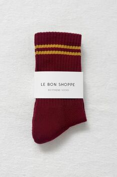 Cardinal Red Boyfriend Socks, 3 of 4