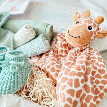Giraffe Baby Gift Hamper | Unisex | Green, Beige, Grey, 2 of 5