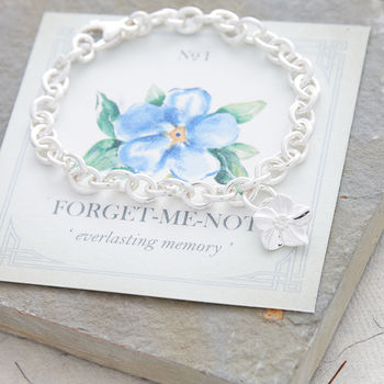 Forget Me Not Personalised Solid Silver Charm, 8 of 10