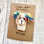 Personalised Age Name Llama Crochet Birthday Card Handmade, thumbnail 10 of 12