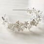 White And Silver Floral Bridal Crown, thumbnail 3 of 8