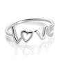 Sterling Silver Love Heart Ring, thumbnail 2 of 3