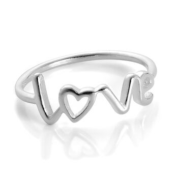 Sterling Silver Love Heart Ring, 2 of 3