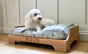 Personalised Oak Dog Bed, 9 of 9