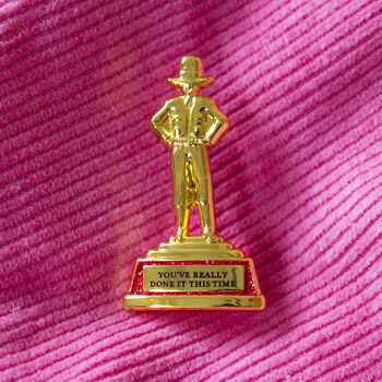 Sarcastic Trophy Enamel Pin Badge, 2 of 2