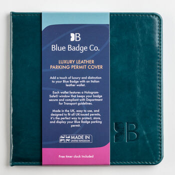 Blue Badge Permit Holder In Lake Green Italian Leather, 9 of 10