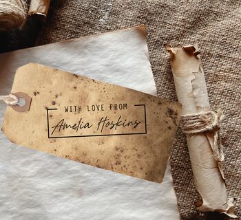 'With Love From' Personalised Name Rubber Stamp, 2 of 4