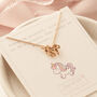 Rose Gold Or Gold Unicorn Cute Necklace, thumbnail 5 of 12