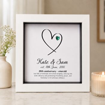 Personalised 20th Anniversary Gift Emerald Heart, 4 of 11