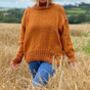 The Coco Wool And Organic Cotton Sweater In Chestnut, thumbnail 3 of 4