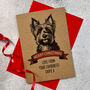 Personalised Yorkshire Terrier Dog Portrait Christmas Card, thumbnail 1 of 2