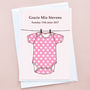 Personalised New Baby Girl Card 'Babygro', thumbnail 1 of 4