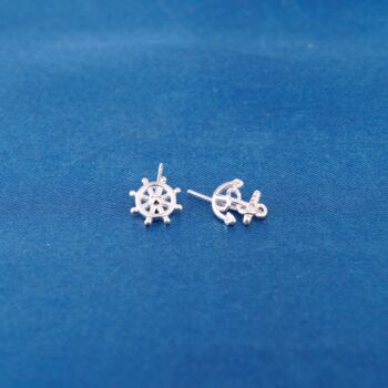 Sailor Stud Earrings 925 Sterling Silver, 6 of 8
